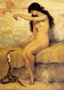 Paul Desire Trouillebert The Nude Snake Charmer France oil painting artist